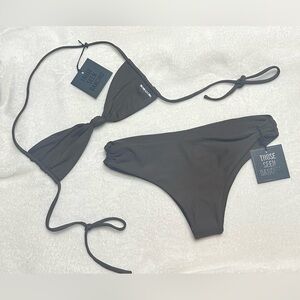 Those Seen Dancing 2 Piece Micro Bikini XS Top Small Bottom NWT Chocolate Brown